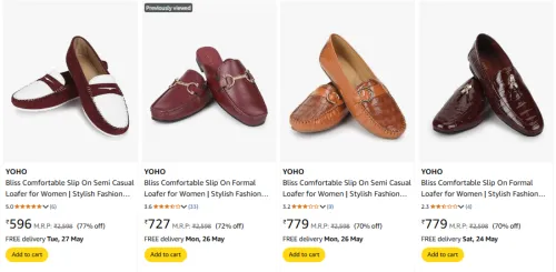 Image of YOHO Casual Loafer for Women Minimum 70% Discount