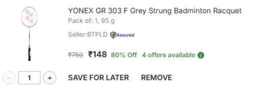 Image of YONEX GR 303 F Grey Strung Badminton Racquet