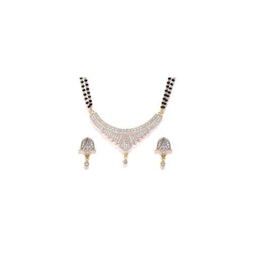 Image of YouBella American Diamond Gold Plated Mangalsutra