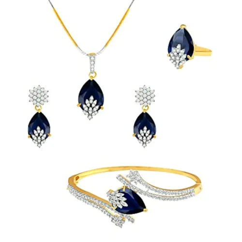 Image of youbella jewellery combo necklace , earrings , bracelet and ring set