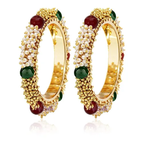 Image of YouBella Jewellery Traditional Gold Plated Pearl
