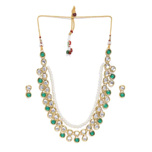 Image of ZAVERI PEARLS Gold Tone Traditional Kundan