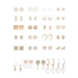 Zaveri Pearls Set of 25 Gold Tone Earring
