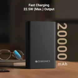 ZEBRONICS 20000 mAh 22.5 W Nano Power Bank