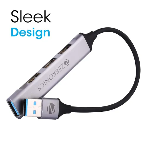 Image of Zebronics 200HB USB 3.0 4 Port hub with Hi Speed Data Transfer