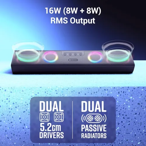 Image of ZEBRONICS Astra 35, Portable Bluetooth Speaker, 16 Watts, Upto 24h Backup, Dual Drivers