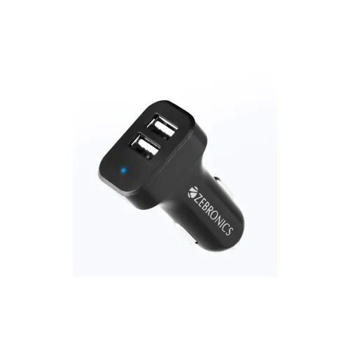 Image of Zebronics Cc242A3 Car Charger with 10.5 Watts, Dual USB Ports.