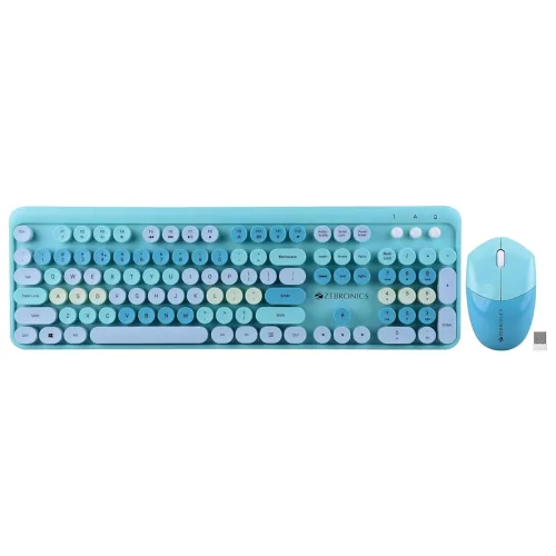 Image of Zebronics Companion 301 Wireless Combo (Aqua Green)