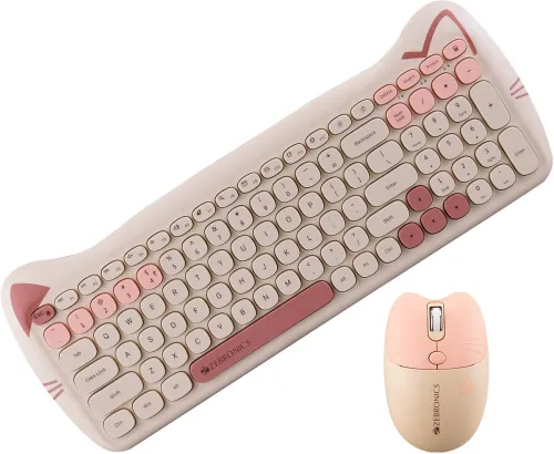 Image of ZEBRONICS Companion 303 Wireless Keyboard & Mouse Combo (Yellow)