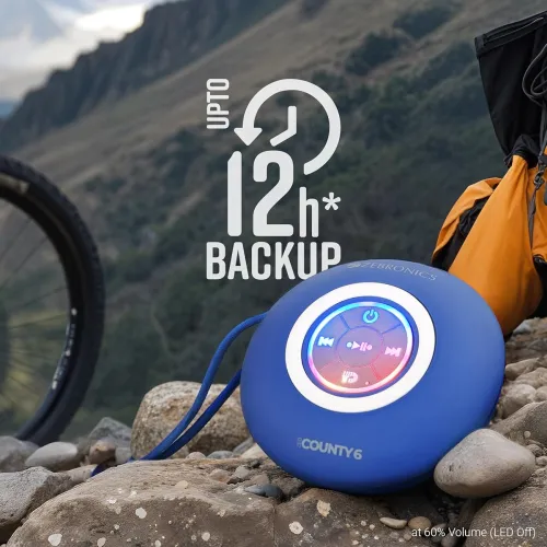 Image of ZEBRONICS County 6 Portable Bluetooth Speaker, 3 Watts, Upto 12 Hours Playback, BTv5.3 |