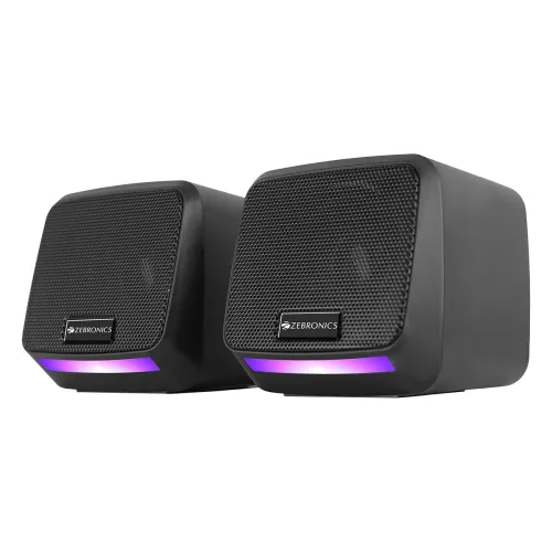 Image of ZEBRONICS Igloo 1, 2.0 USB Computer Speakers, 8 Watts, Multicolor LED .