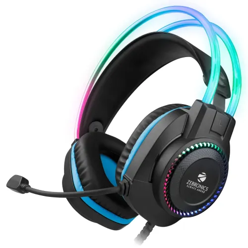Image of Zebronics Jet PRO Premium Wired Gaming On Ear Headphone with LED for Headband