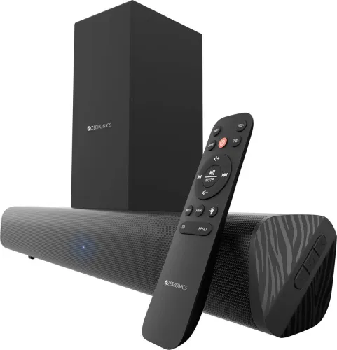 Image of ZEBRONICS Juke Bar 200A, BTv5.1, 11.43cm Subwoofer, HDMI ARC, Wall Mountable 90 W Bluetooth