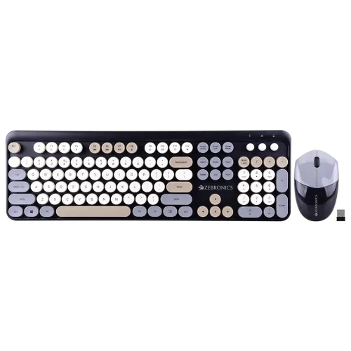 Image of ZEBRONICS Newly launched Companion 301 2.4GHz Wireless Keyboard & Mouse Combo (Black + Grey)