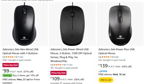 Image of Zebronics Mouse frrom ₹99