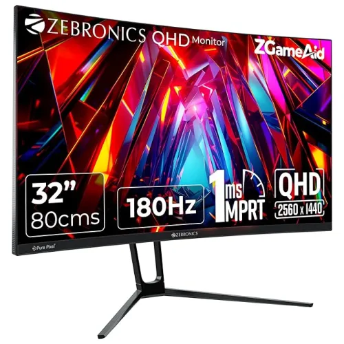 Image of ZEBRONICS N32A 32inch QHD Curved 180Hz Monitor