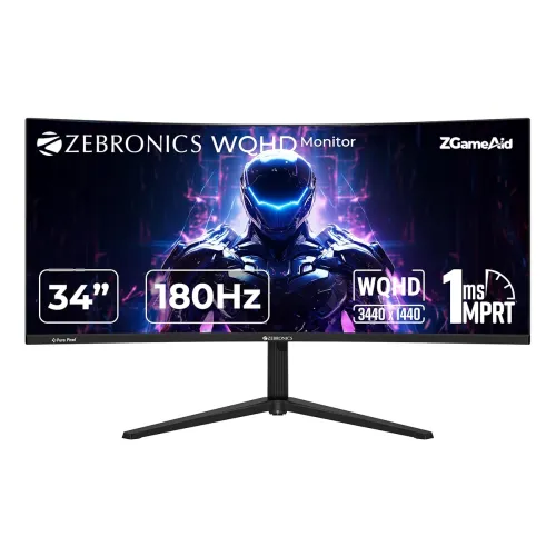 Image of ZEBRONICS N34A 34inch WQHD Curved 180Hz Monitor