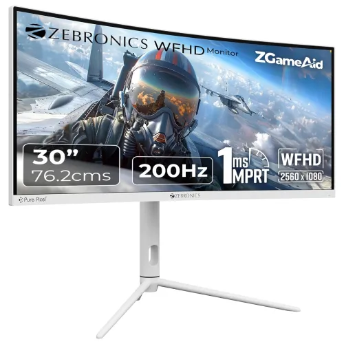 Image of ZEBRONICS New Launch N30A 30\' (76.2 cm) 1500R Curved Ultrawide Gaming Monitor
