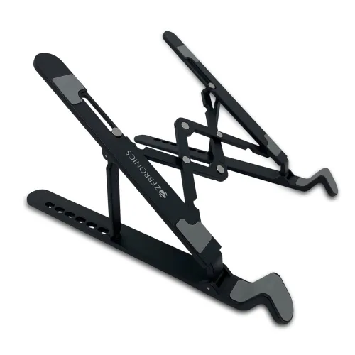 Image of Zebronics-NS1500 Laptop Stand Featuring Foldable Design, Anti-Slip Silicone Rubber Pads.