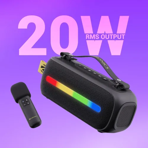 Image of ZEBRONICS Sound Feast 80, Portable Bluetooth Speaker, 20 Watts, Upto 7h Backup