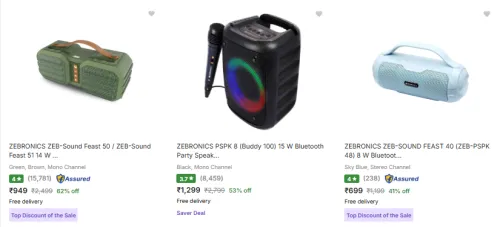 Image of ZEBRONICS Speaker & Soundbars Starting @ ₹699