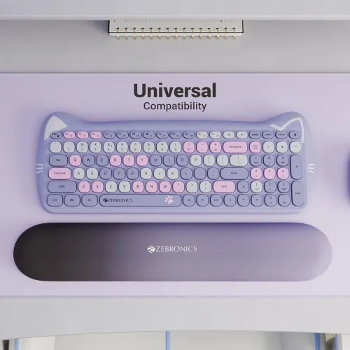 Image of ZEBRONICS Wrist Ease, Keyboard Wrist Rest Pad, Adaptive Memory Foam, Pain-Free Typing