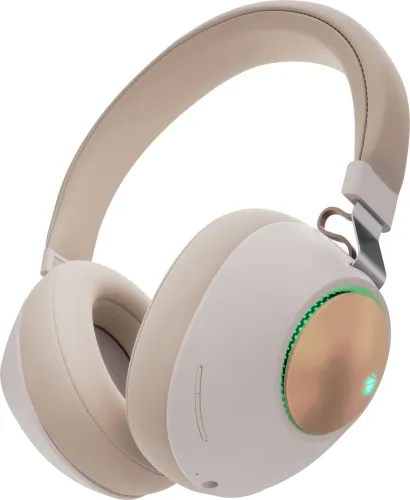 Image of ZEBRONICS Zeb-Duke headphones (60H Backup, ENC, LED, BT v5.3, Beige)