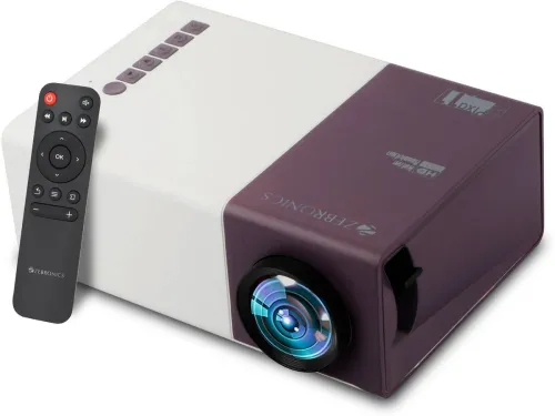 Image of ZEBRONICS ZEB-PIXAPLAY 11 Projector (White Purple)
