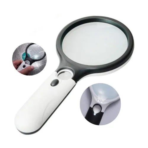 Image of ZIVIK Magnifying Glass with 3 Led Light 3X & 45X Big Size Zoom