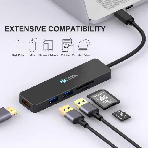 Image of Zoook 5-in-1 Type-C Hub (Grey)