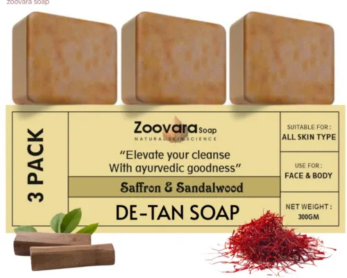 Image of zoovara Sandalwood & Saffron Soap 3*100g