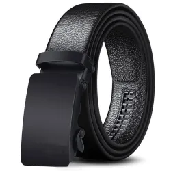 ZORO Mens Black Vegan Leather Autolock Belt
