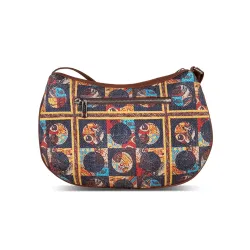 ZOUK Vegan Leather African Art Print Shoulder Bag