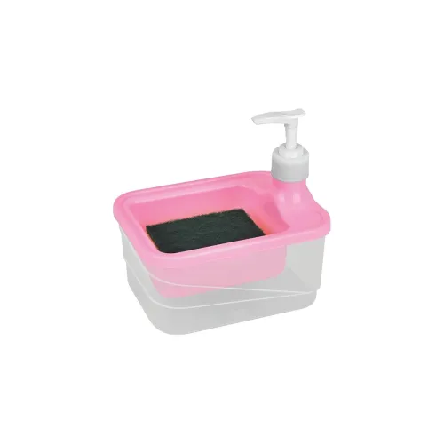 Image of Zuku Liquid Soap Dispenser with Sponge – Pink