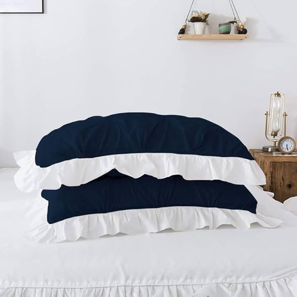 Image of 100% Egyptian Cotton, Pinch Pleated Dual-Tone Pillow Cases Set of 2