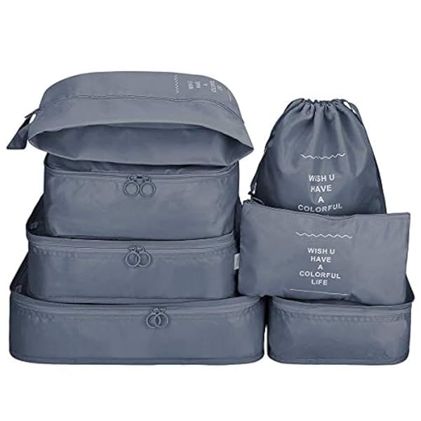 Image of 7Pcs SET Travel Luggage Organizer Packing Cubes Set Storage Bag 