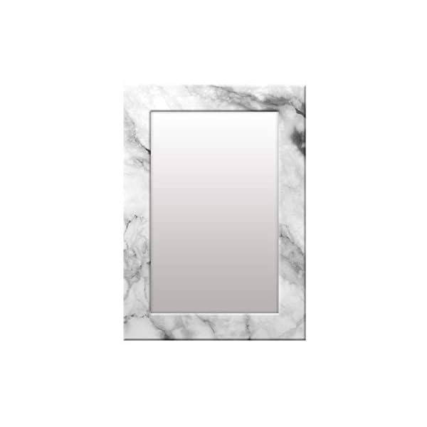 Image of 999STORE Printed Mirrors for Home Decor washroom Decoration Items White Marble washroom Bathroom Mirro