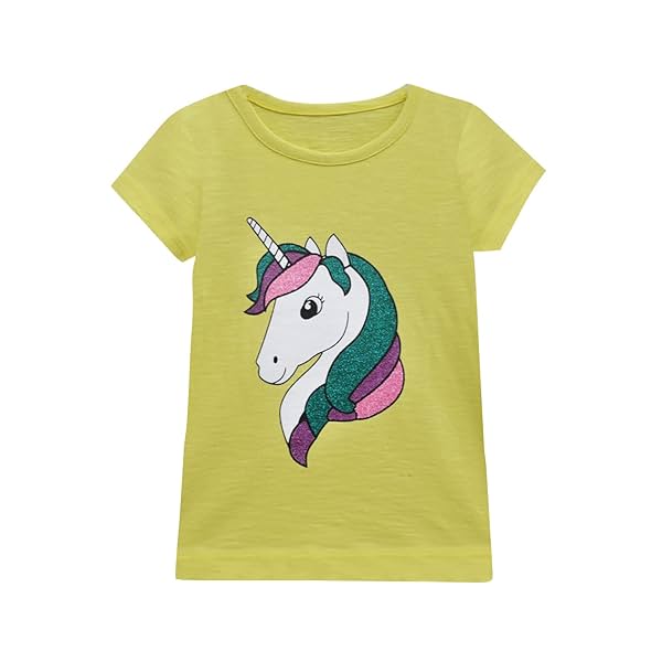 Image of A.T.U.N. (ALL THINGS UBER NICE) Girl's Regular Unicorn Print T-Shirt