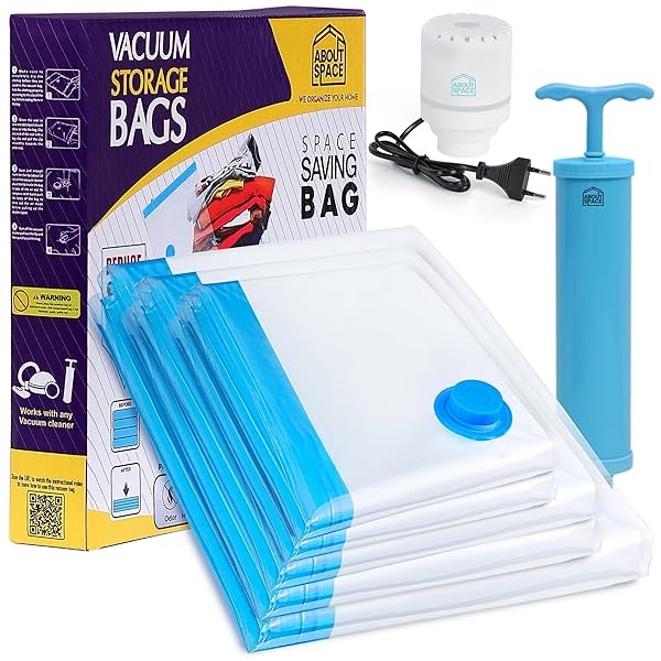 Image of ABOUT SPACE Polyethylene 5 Pack Vacuum Bags 