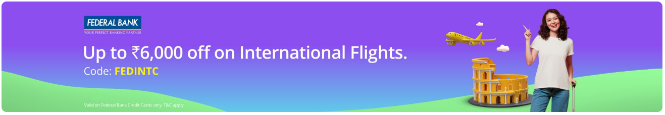 Image of ADANI ONE Offer : Up To 60% off on International Flights 