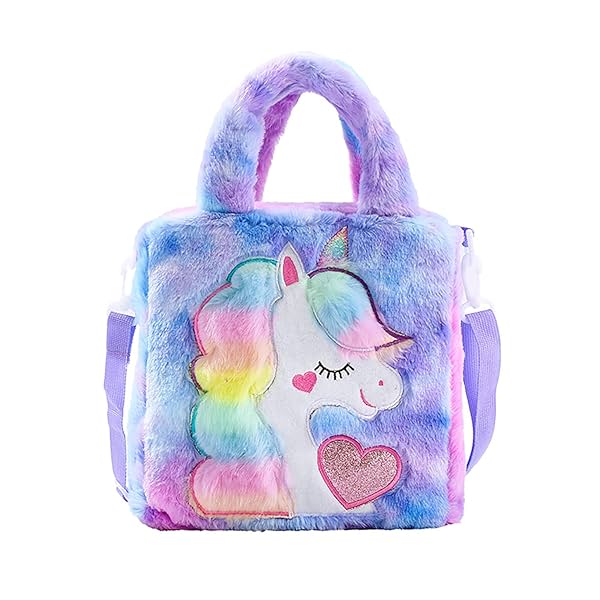 Image of ADISA Unicorn Toddler Bag Princess Fur Crossbody Handbags