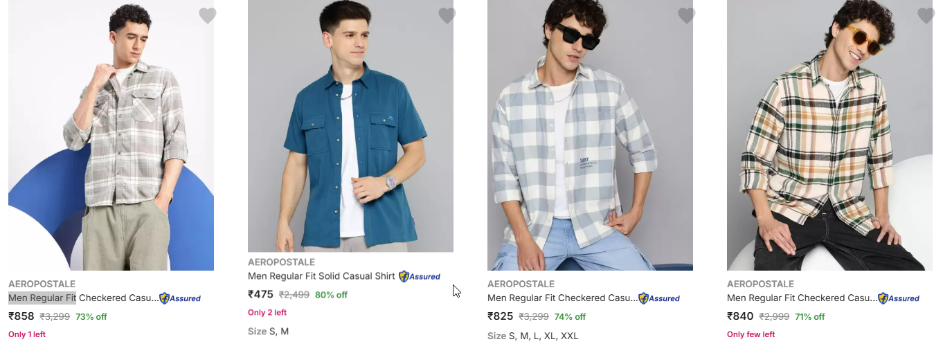 Image of AEROPOSTALE Men Regular Fit Casual Shirt Minimum 70% Discount 