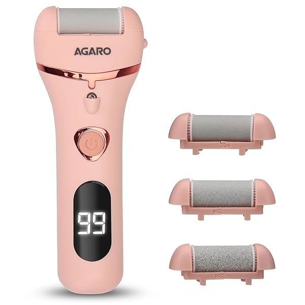 Image of AGARO Callus Remover with 3 Interchangeable Head Rollers.