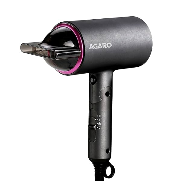 Image of AGARO HD-1214 Premium Hair Dryer with 1400 Watts Motor, 3 Temperature Settings.