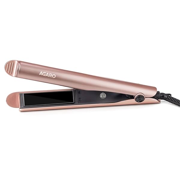 Image of AGARO Hair Straightener&Curler, 2-In-1 Twist Angled Ceramic Coated Floating Plates.