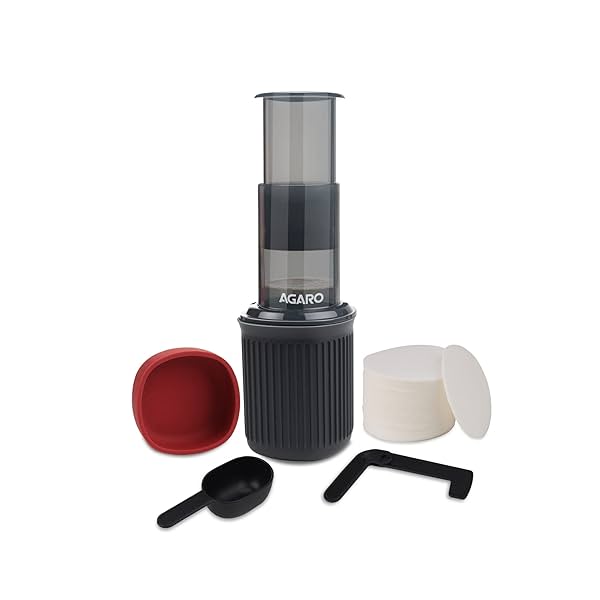 Image of AGARO Royal Manual Press Coffee Espresso Maker With Travel Cup