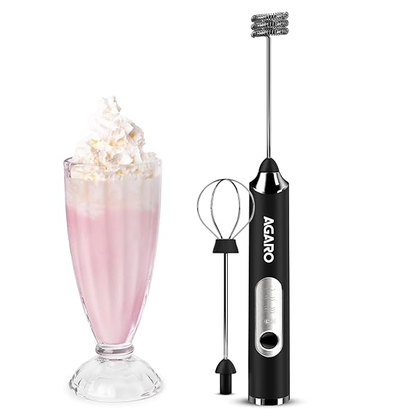 Image of AGARO Royal Milk Frother, 3-Speed Electric Frother for Coffee with Whisk and Frother