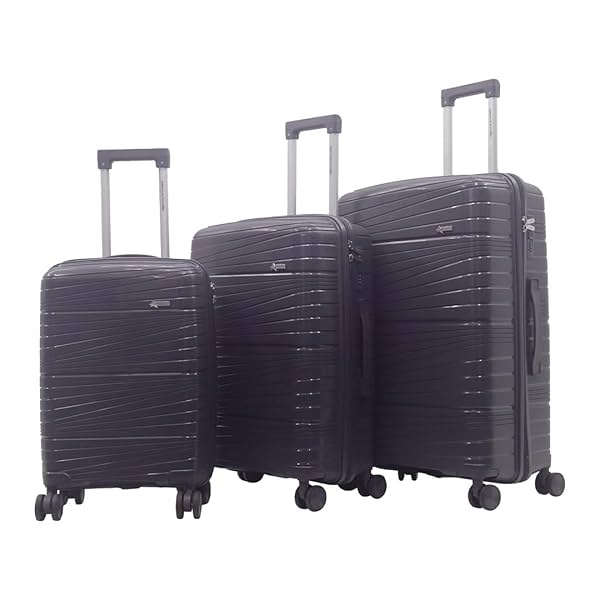 Image of AMERICAN TRAVELLER 6001 luggage set: 3 polypropylene trolley bags (75cm, 65cm, 55cm). 1   