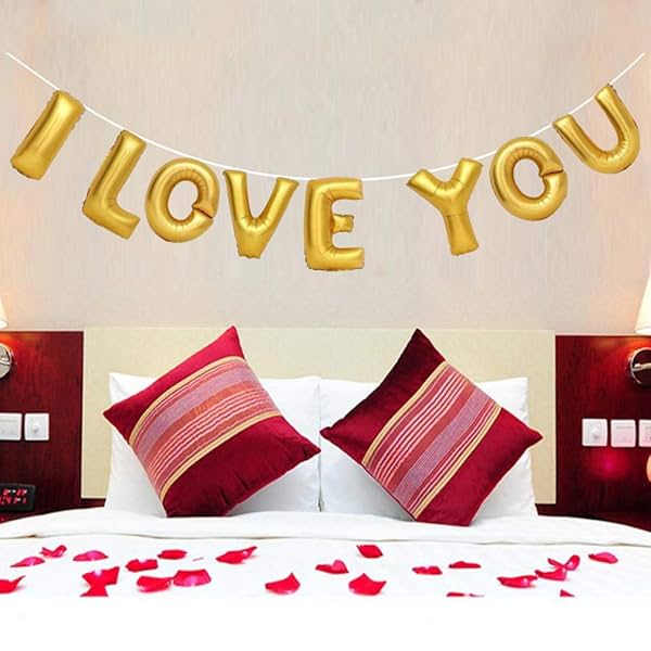 Image of AMFIN (17 Inch) Alphabet Letter I Love You Foil Balloon - Golden