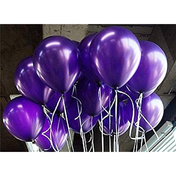 Image of AMFIN® (Pack of 25) 10 inch Metallic Balloons Purple for Birthday Decoration